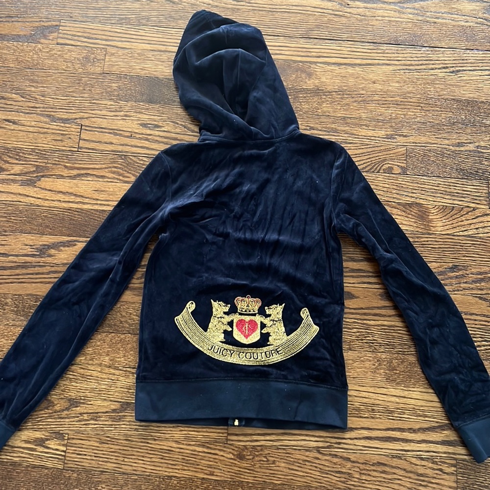Juicy Couture navy zip up velour